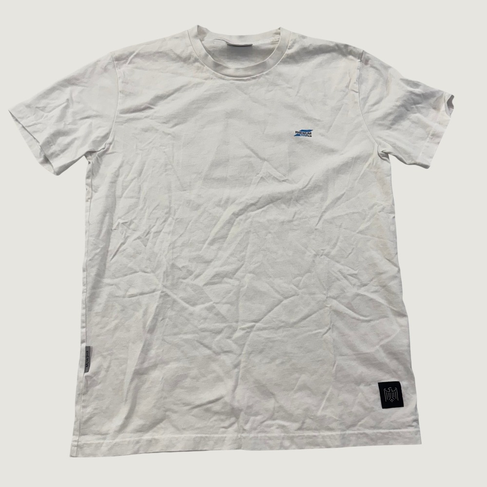 RHEWUM America T Shirt Mens Large White USA Flag Back Graphic Cotton Tee